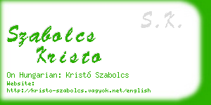 szabolcs kristo business card