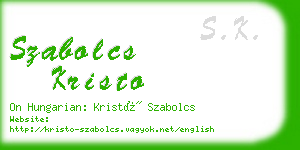 szabolcs kristo business card